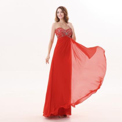 2017 Red Long Sweetheart A Line Evening Dresses..