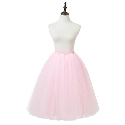 Fashion Midi Skirt 5 Layers Women Tutu Skirts A..