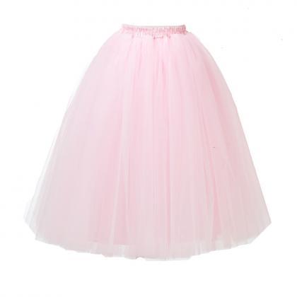 Fashion Midi Skirt 5 Layers Women Tutu Skirts A..