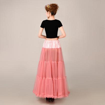 Coral Tulle Skirt Floor Length Tulle Female Tutu..