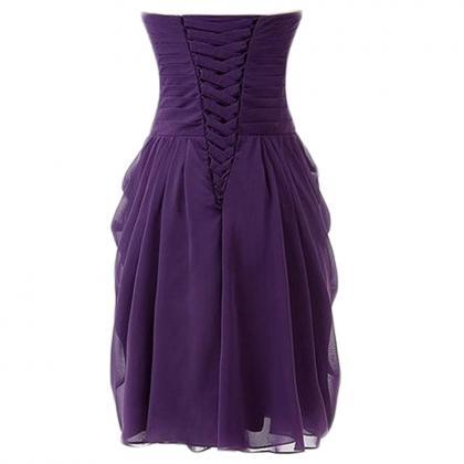 Short Grape Purple Homecoming Dress,short A Line..