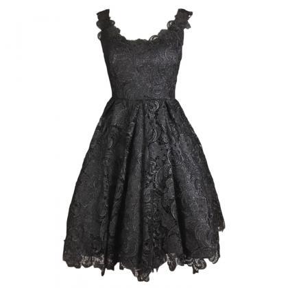 Black Lace Homecoming Dress,sexy Black Short Prom..