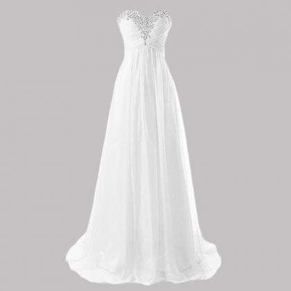 Strapless Sweetheart Ruched Chiffon A-line Wedding..