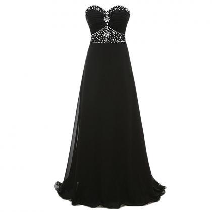 Eyecatching Black A Line Prom Dresses Sweetheart..