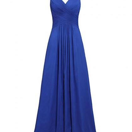 Long Royal Blue Bridesmaid Dress,floor Length..