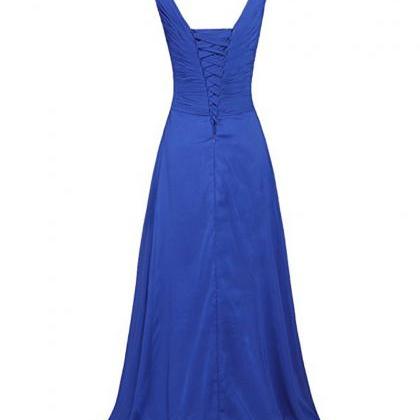 Long Royal Blue Bridesmaid Dress,floor Length..