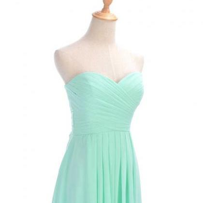 Mint Green Bridesmaid Dress,floor Length Chiffon..