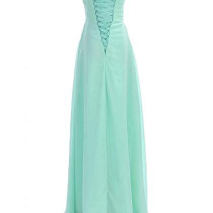 Mint Green Bridesmaid Dress,floor Length Chiffon..