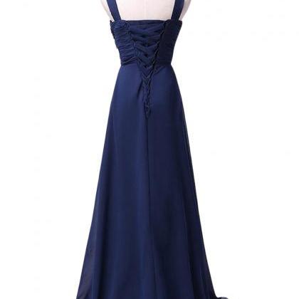 Sexy Navy Blue Prom Dresses Spaghetti Straps..