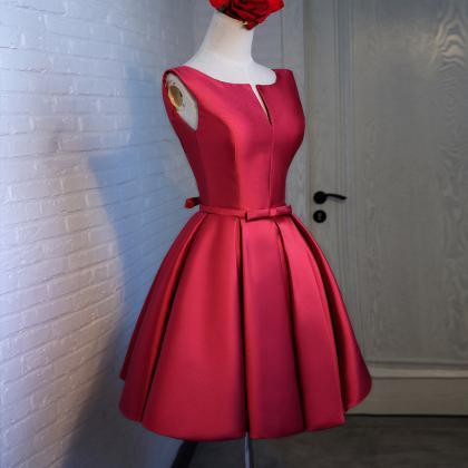 Amazing Red V Neck Short Prom Dress, Red..