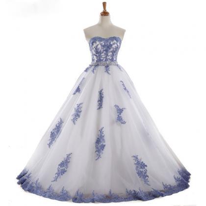 2017 Elegant Long Lace Applique Tulle Prom Dresses..