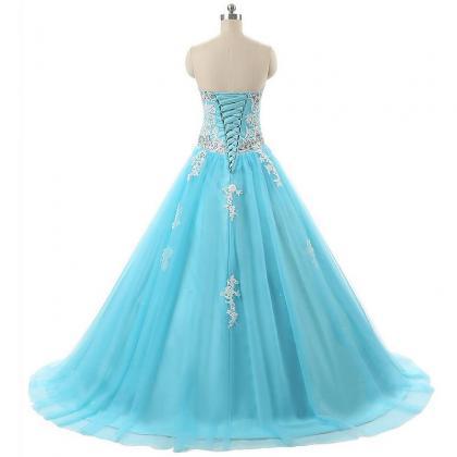 Prom Dress,light Blue Prom Dress,ball Gown Prom..