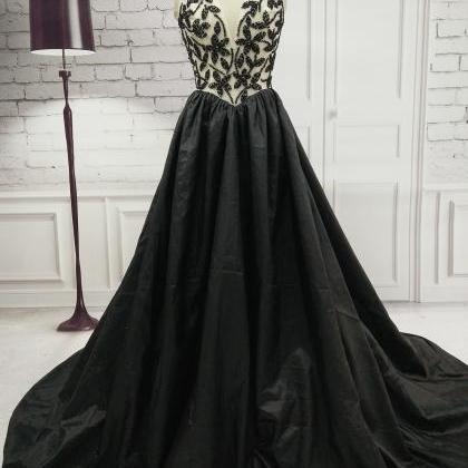 Custom Made Long Black Evening Prom Dresses ,..