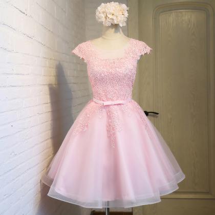 2018 Sexy Short Pink Tulle Prom Dress , Graduation..