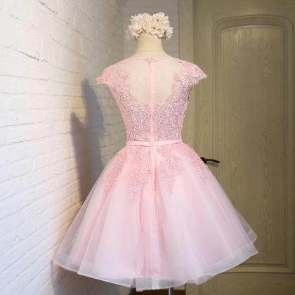 2018 Sexy Short Pink Tulle Prom Dress , Graduation..
