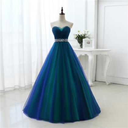 Floor Length Tulle Prom Dresses Featuring..