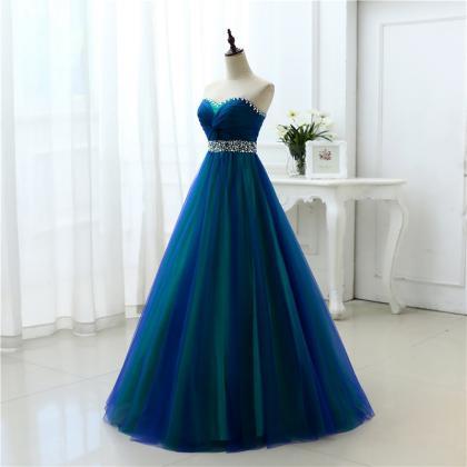 Floor Length Tulle Prom Dresses Featuring..