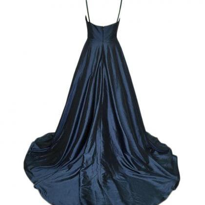 Sexy Navy Blue Bridesmaid Dress,floor Length A..