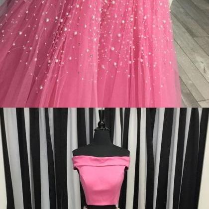 Marvelous Pink Two Piece Prom Dresses Featuring..