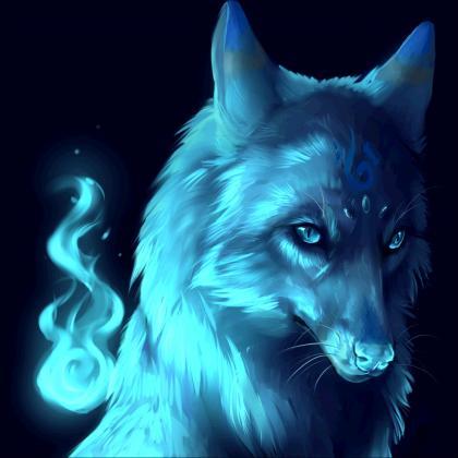 animal diamond painting blue wolf h..