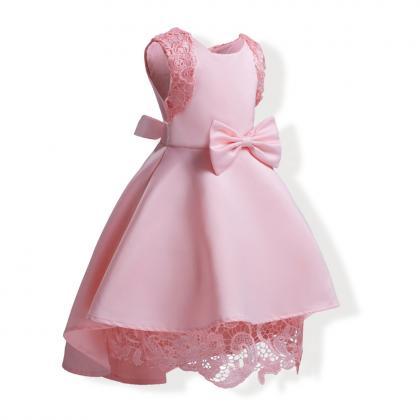 2018 Pink High Low Flower Girl Dresses For Party..
