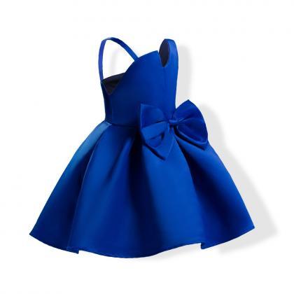 Blue Flower Girl Dress,girls Dresses For Party And..