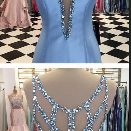 Prom Dress,mermaid Prom Dress,light Blue Prom..