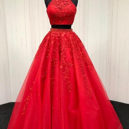 Sexy Red 2 Piece Prom Dresses With ..