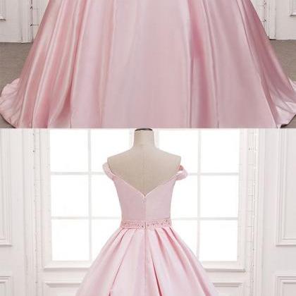 Marvelous Pink Prom Dresses Satin V Neck Off The..