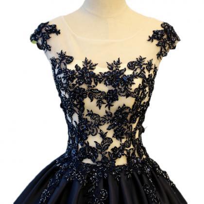 Prom Dress,black Prom Dress,sweet 16 Dresses,lace..