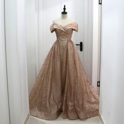 Rose Gold Sequins Dubai Evening Dre..