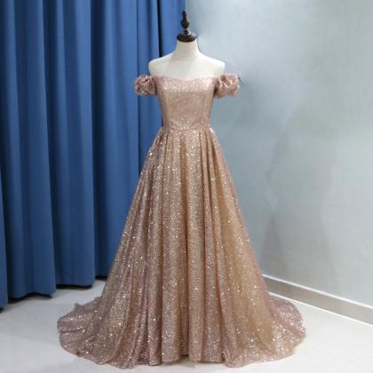 Gold Ball Gown Wedding Dresses 2019 Elegant Long..