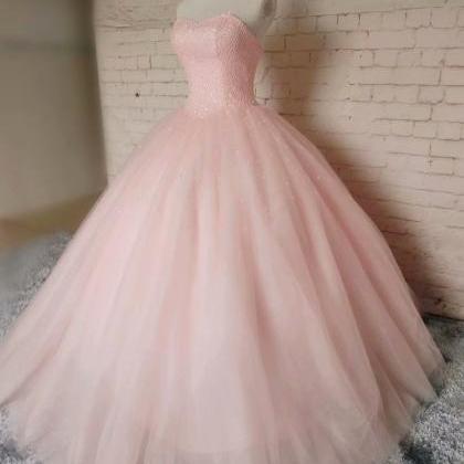 Sexy Pink Beading Sequin Prom Dresses 2019 Tulle..