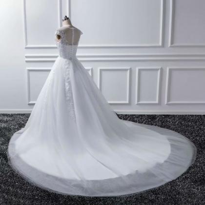 2019 Sheer Neck Wedding Dresses O N..