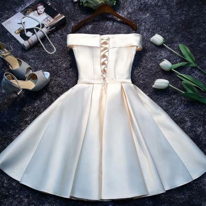 Ball Gown Champagne Short Homecoming Prom Dress..