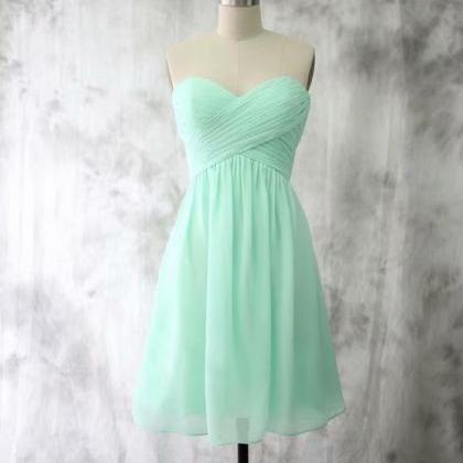 Mint Green Chiffon Homecoming Dresses Short Mini..
