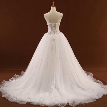 Custom Wedding Dress, Strapless Wedding Dress,..