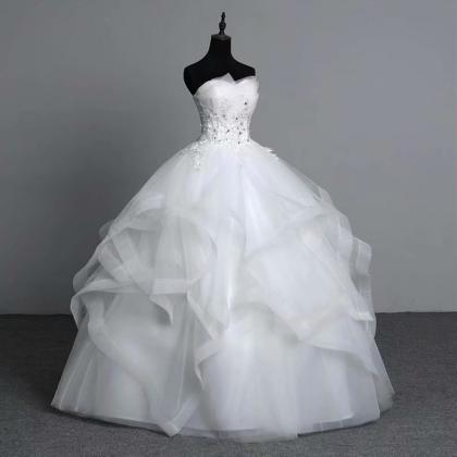 White Wedding Dress,ball Gown Wedding Dress, 2019..