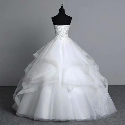White Wedding Dress,ball Gown Wedding Dress, 2019..