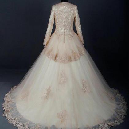 Bride Dress 2019 Ball Gown Princess Lace Muslim..