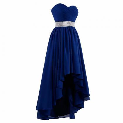 Sweet Blue Prom Dresses 2019 High Low Sweetheart..