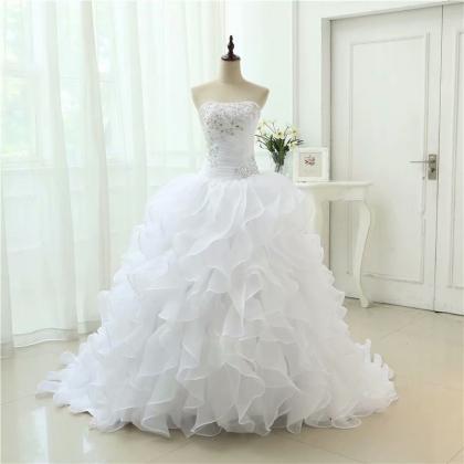 Long Wedding Dress, Ball Gown Wedding Dress,..