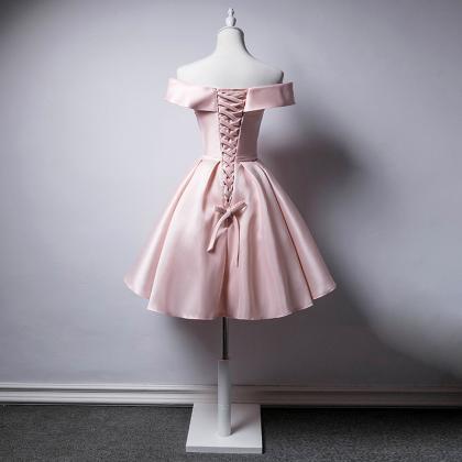 Real Photos Pink Prom Dresses 2019 Off Shoulder..
