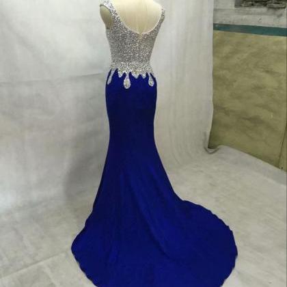 2019 Mermaid Prom Dresses Scoop Neck Sleeveless..