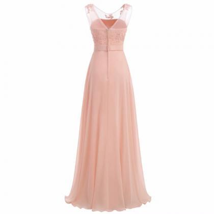 Pink Prom Dresses 2019 Chiffon Formal Wedding..