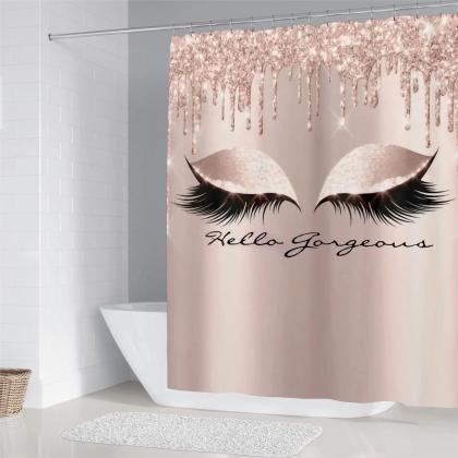 4pcs/set Pretty Eyelash Shower Curtain Spark Rose..