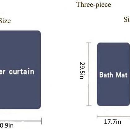 4pcs Blue Rose And Leopard Shower Curtain Set With..
