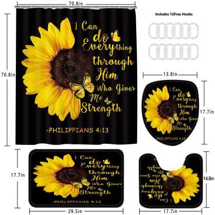 Sunflower Shower Curtain Sets 4 Piece Quotes..