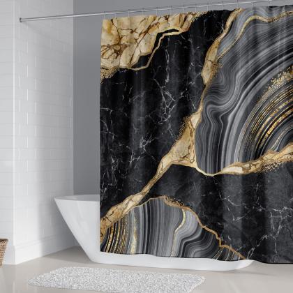 4pcs Marble Shower Curtain Sets, Bathroom Decor..