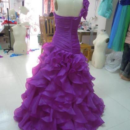 2019 Purple Prom Dresses,real Photo Prom..
